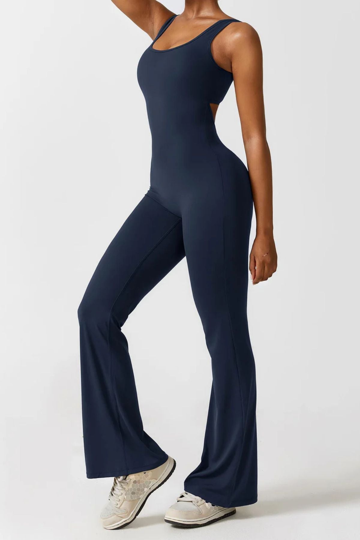 LumoFit V-Back Flare Jumpsuit