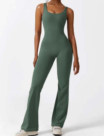 LumoFit V-Back Flare Jumpsuit