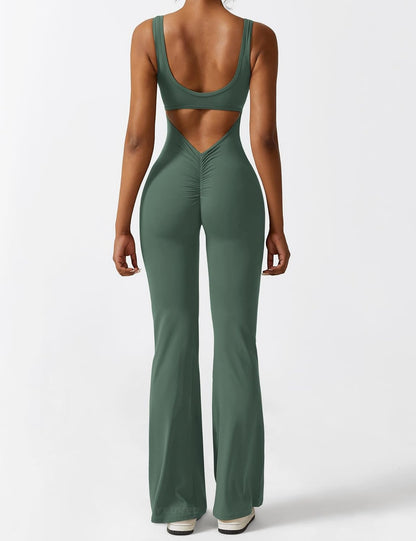 LumoFit V-Back Flare Jumpsuit