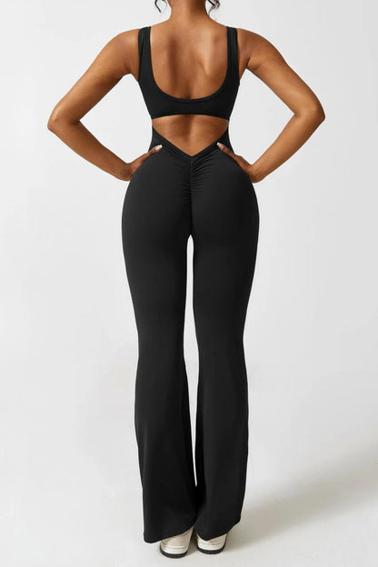 LumoFit V-Back Flare Jumpsuit