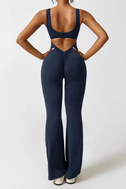 LumoFit V-Back Flare Jumpsuit